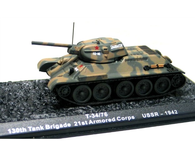 T-34/76 130th TANK BRIGADE 21st ARMORED CORPS - USSR - 1942 (DIE CAST)