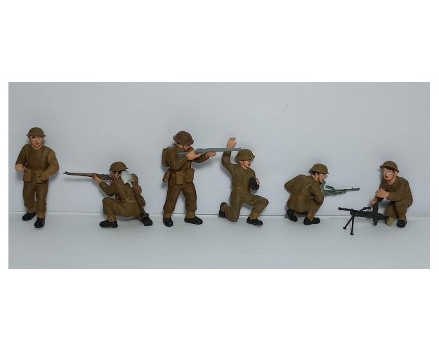 DIORAMA BRITÁNICO IIGM: Valentine + 6 soldados británicos