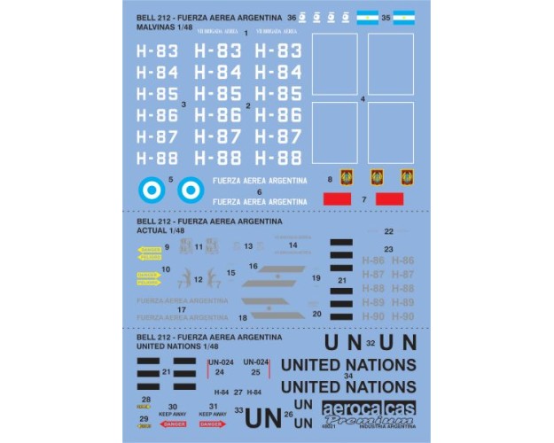 BELL 212 FUERZA AEREA ARGENTINA 1/48 MALVINAS (48021)