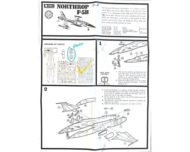 NORTHROP F-5B 1/48 – 7 piezas faltantes