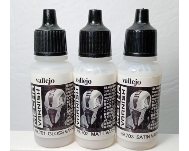 SET DE BARNICES: BRILLANTE, SATINADO Y MATE - 17ml - VALLEJO