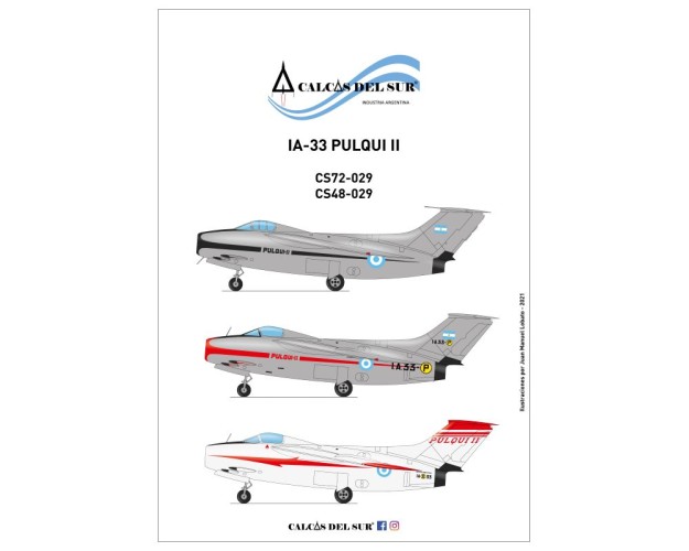 IA-33 PULQUI II - 1/48 3D - CON TREN DE ATERRIZAJE