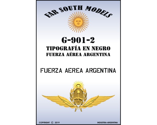 FUERZA AEREA ARGENTINA - Tipografia en Negro