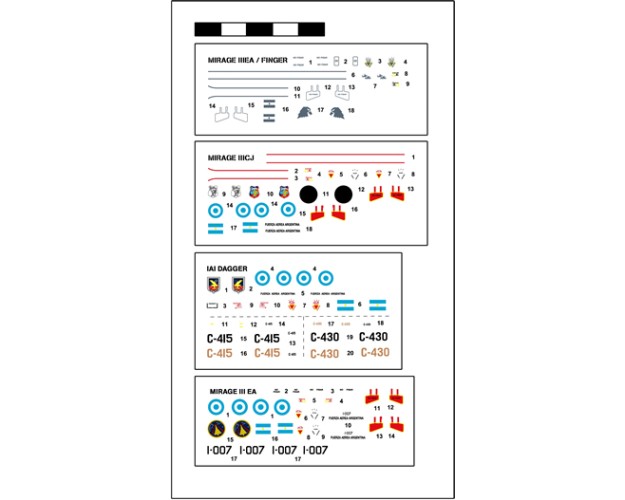 CALCAS PARA MIRAGE 1/100 - 4 VERSIONES