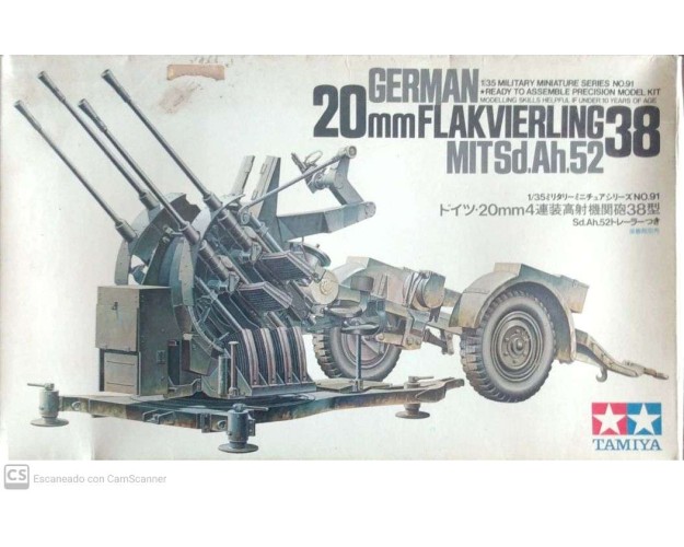 GERMAN 20mm FLAKVIERLING 38 MIT SD.AH.52