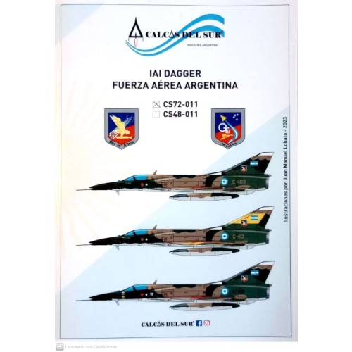 IAI DAGGER - FUERZA AÉREA ARGENTINA - CALCAS 1/72