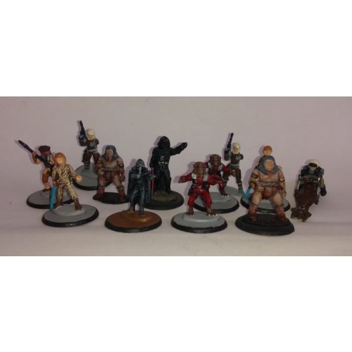 LOTE 12 MINIATURAS STAR WARS - 28mm - METAL