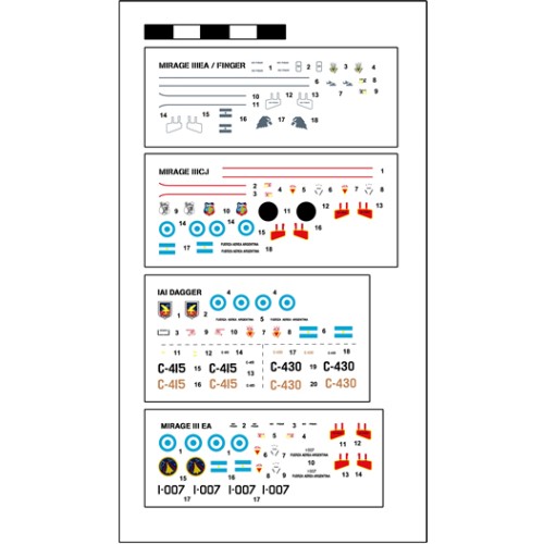 CALCAS PARA MIRAGE 1/100 - 4 VERSIONES