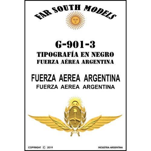 FUERZA AEREA ARGENTINA - Tipografia en Negro