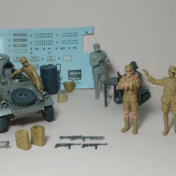 DIORAMA: Kübelwagen + 8 figuras + 1 tambor + accesorios