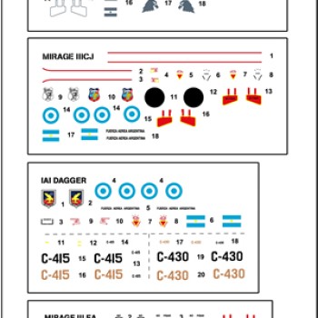 CALCAS PARA MIRAGE 1/100 - 4 VERSIONES