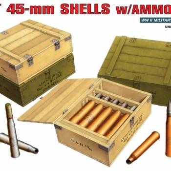 " Soviet 45mm  Shells w/ Ammo Boxes"